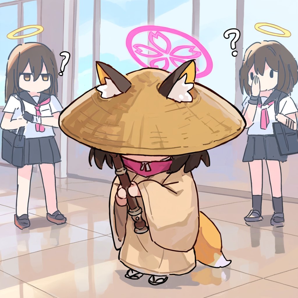 kisaragi9a's tweet photo. ついに変装忍術『七方出』で虚無僧の格好になり他校への潜伏に成功したブルアカのイズナ https://t.co/1ek7JcWE6l