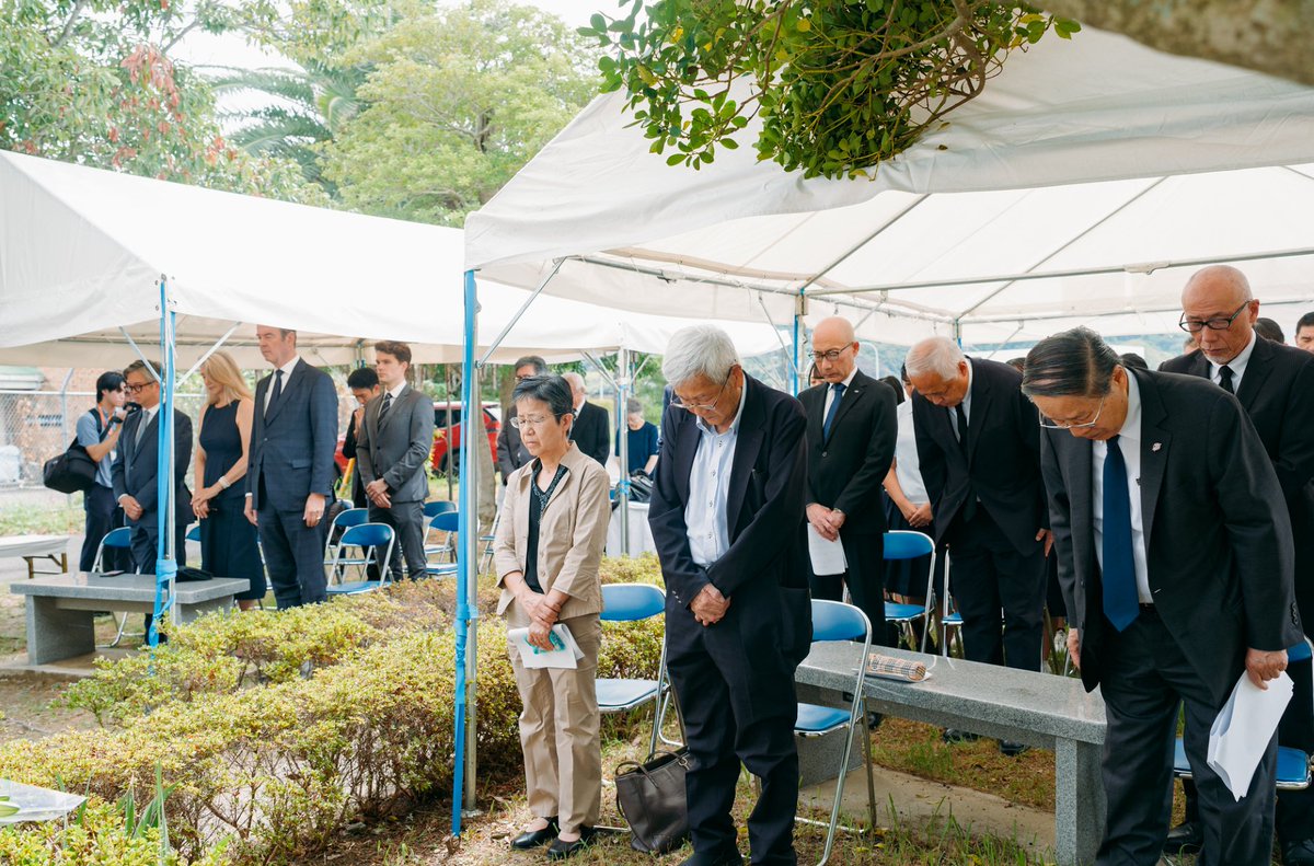 NLinJapan's tweet photo. A Commemoration Ceremony for the Victims of Fukuoka POW Camp No. 2 was recently held at the former camp site in Nagasaki. The ceremony honoured all who perished here and reaffirmed our commitment to peace for those who never returned home and future generations. https://t.co/c8HPqd5FZJ