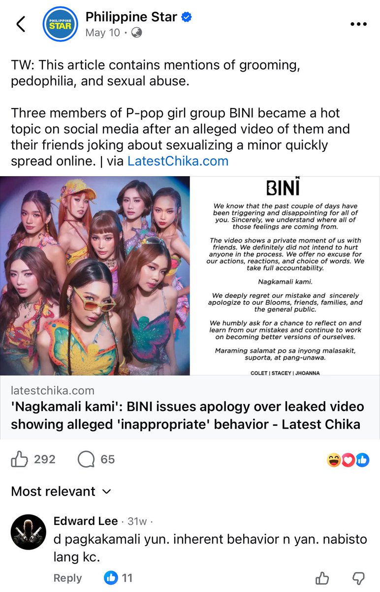 qmxad90's tweet photo. @JoanM82804 @GEEYU15 @modiggity00 @bini_sheena 2. Listen carefully, who started the topic?
3. Who confirm the age?
4. Definitely the members know.
5. Did the members inform the MINOR PARENTS? Did the members report to the POLICE? https://t.co/7Blx422jc4