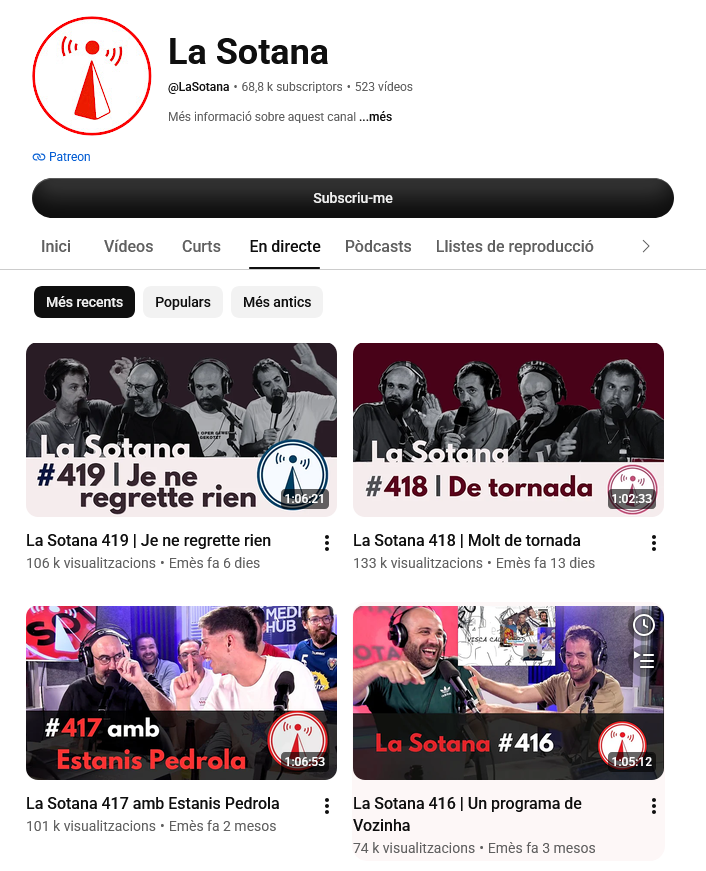 sergi_boixader's tweet photo. És fort que qualsevol vídeo que pengi en Jan Raïch, l'Enric Luzán...o pòdcasts com la Sotana (amb costos de quasi 0€), tinguin més visites que el 99% dels vídeos de SomEVA de @som3cat, amb un pressupost anual d'uns 10 milions d'€

Alguna cosa hauria de canviar a TV3 i la CCMA https://t.co/F0Ezxtnnj9