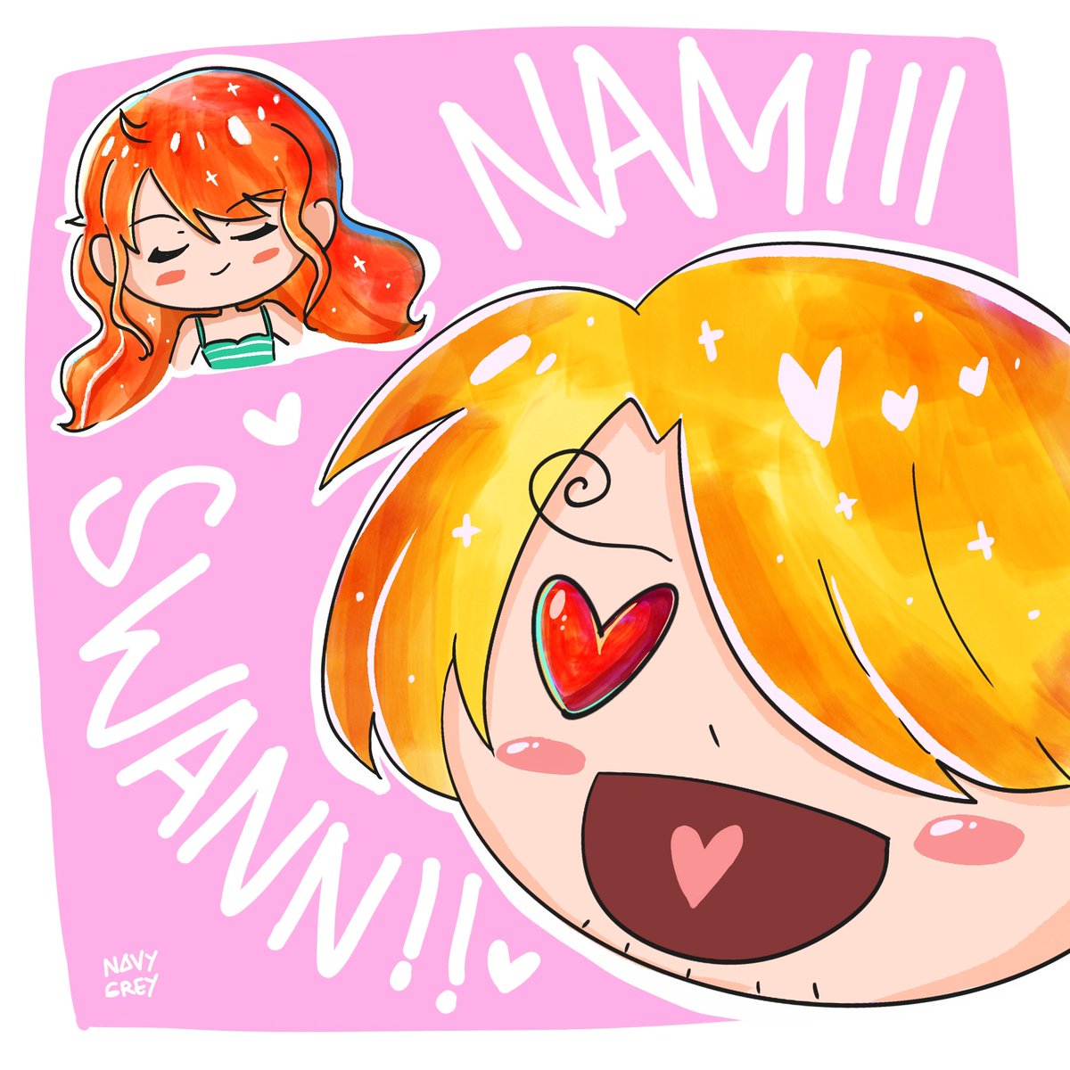 nvgrey_'s tweet photo. Namii Swannnnnn!!💛🧡

#sanji #nami #onepiece https://t.co/xI7eqdRYWX