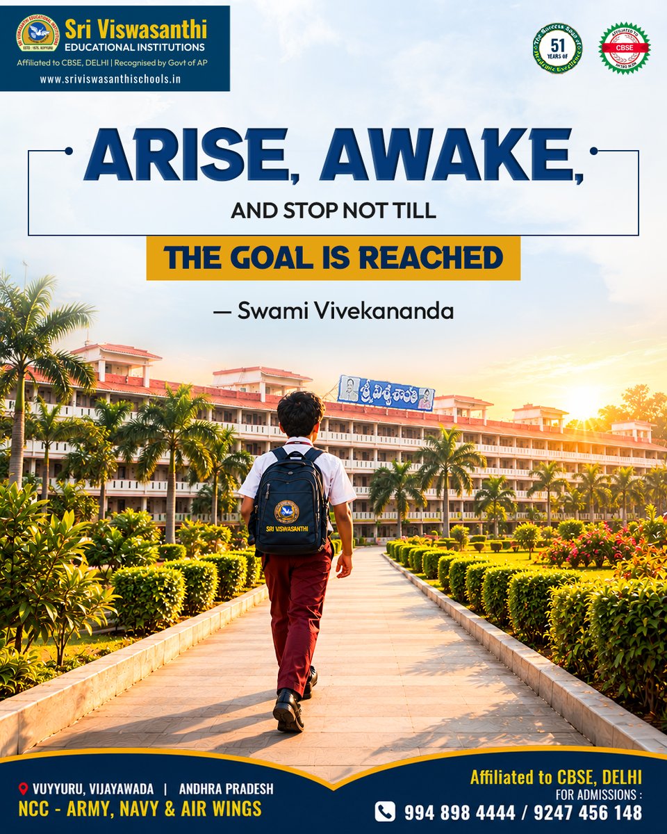 sri_viswasanthi's tweet photo. At Sri Viswasanthi, we inspire young minds to learn, grow, and move confidently towards their goals. 📚✨
🌐https://t.co/DiwakqTKQW
#SriViswasanthi #EducationalInstitutions #Viswasanthi #SchoolLife #StudentLife #Education #StudentSuccess #Vuyyuru #Vijayawada #AndhraPradesh #SVS https://t.co/wIR5TfDK6f