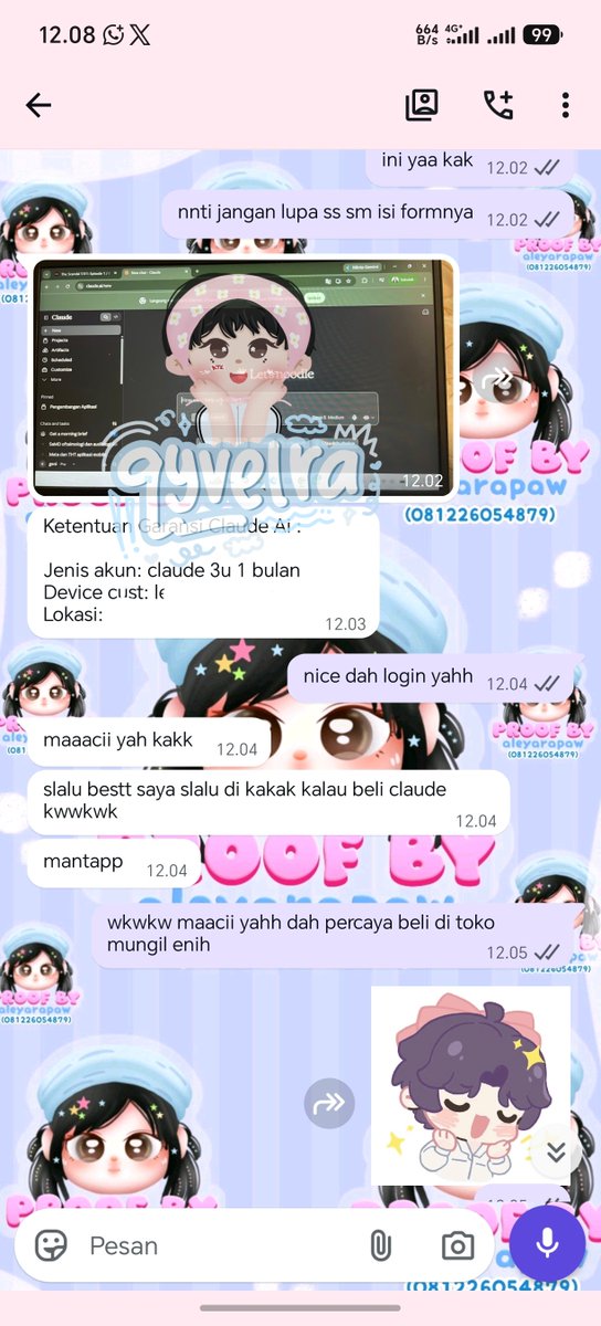 aleywra's tweet photo. masi anget niee my c yg udah 4 kali nya beli claude 3u 1b ehhehe, yukss capaaa yg mahuu order nnti dapat loyca yg kalo dikumpulin dapat potongan diskon😋

#zonauang https://t.co/Dv6koaqZ0n