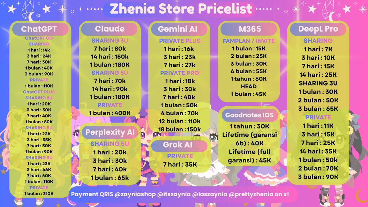 itszaynia's tweet photo. NEW PRICELIST https://t.co/b8Sr0V6lgn