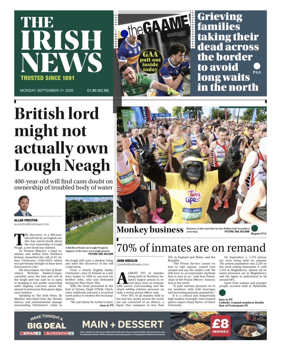 irish_news's tweet photo. The front page of today’s Irish News. https://t.co/BwPQvCecmK