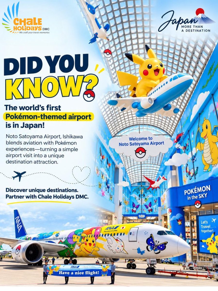 Chaleholidays's tweet photo. ✈️Even an airport stop can become part of the travel experience.

🌍 Leisure | Groups | MICE | Educational Tours
✨ We Craft Your Travel Memories.

Unique attractions can add an unexpected touch to any itinerary✨

#ChaleHolidays #JapanDMC #TravelInsights #japan https://t.co/dIsm4QZ3h3