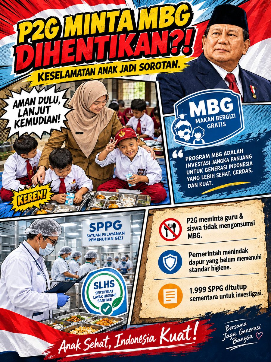 KicauGaruda0's tweet photo. PERBAIKI SISTEM, JANGAN STOP MBG!
Hati kita hancur jika ada siswa sakit. Tapi guru jangan dipojokkan, katering yang harus diusut!

Bukti tegas: 1.999 dapur belum standar resmi ditutup total!
More👉🏻 https://t.co/bHqOyXbnIQ

#Jagaindonesia #KeselamatanAnakUtama #TindakTegasSPPG https://t.co/u44pOolpWE