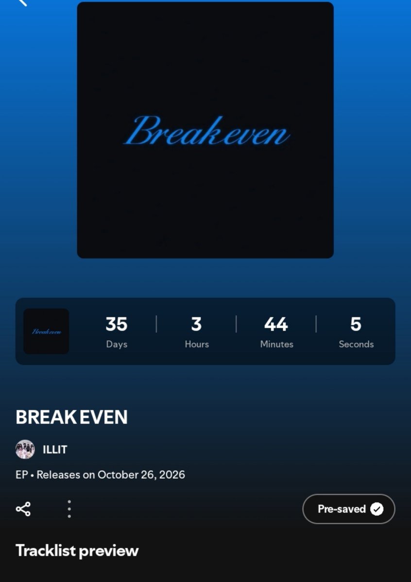 thebaseillit_'s tweet photo. GLLIT, please PRE-SAVE “BREAK EVEN” by ILLIT on Spotify. Our GOAL is to enter the Spotify Countdown Top 10 charts!

🔗:https://t.co/mSfRPIrxa1 https://t.co/meHIEjYhZn