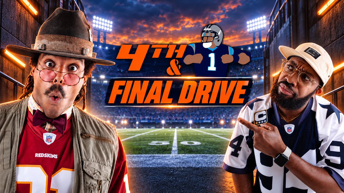 4thand1show's tweet photo. One more drive before we call it a night. 👀

4th &amp; 1: Final Drive with @CameronNewton &amp; @4thand1peggy Out Now ⬇️🤟🏾

📺: https://t.co/nw2OASCQUR https://t.co/OzYkYHrLPT