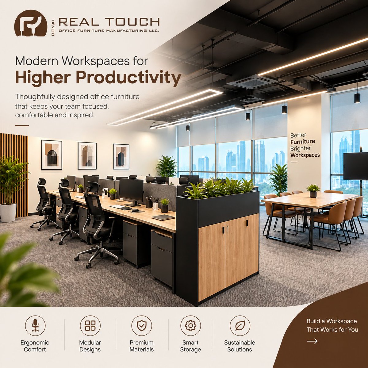 OfficeFurn94917's tweet photo. Modern workspace. Smarter furniture. Better productivity. 🏢

Royal Real Touch creates practical office furniture solutions combining ergonomic comfort, smart storage, modern design, and functionality.

📍 Dubai | 📞 +971 55 294 9878
#OfficeFurniture #Dubai #WorkspaceDesign https://t.co/GG5JPBfxpo