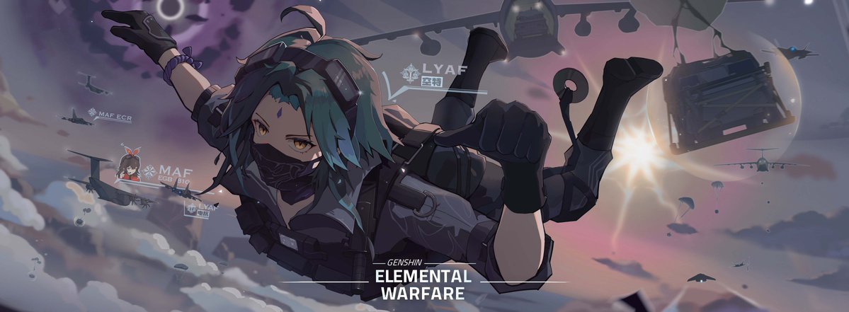 No_Tables's tweet photo. Huge thanks to the wonderful artists Cupoi/吃咖喱的poi and hipper不信上当 for drawing some insane illustrations for DAWNBREAK's credits sequence! 

Download the full resolution artwork and check out their other work below!

#HoYoFair #GenshinImpact #ElementalWarfare https://t.co/FYo8xGt78Q