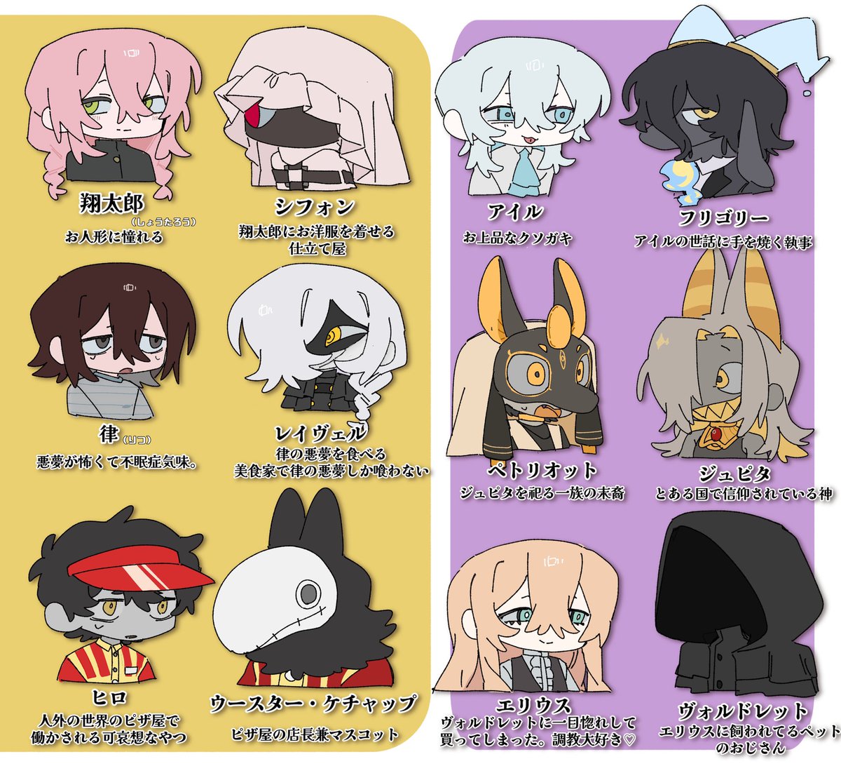 ahyoge_4649's tweet photo. 結構前にまとめてたやつ
人間×人外の創作 https://t.co/5ztqrS17an