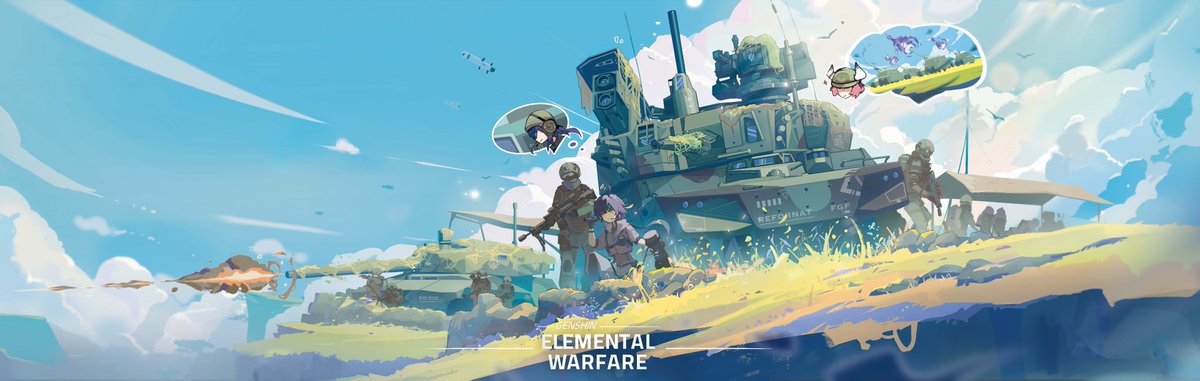 No_Tables's tweet photo. Huge thanks to the wonderful artists Cupoi/吃咖喱的poi and hipper不信上当 for drawing some insane illustrations for DAWNBREAK's credits sequence! 

Download the full resolution artwork and check out their other work below!

#HoYoFair #GenshinImpact #ElementalWarfare https://t.co/FYo8xGt78Q