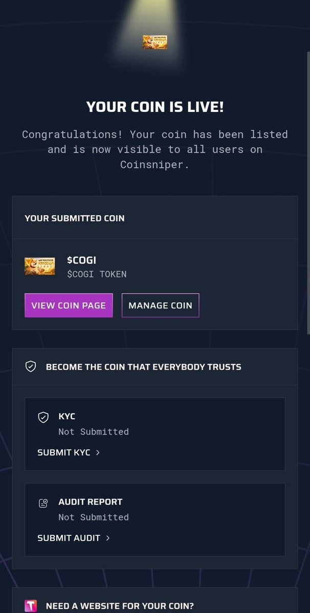 CogiInu_Dog's tweet photo. 🚀 $COGI IS NOW LIVE ON COINSNIPER! 🐕🔥

✅ Official listing is live
👀 More exposure for $COGI
📈 More eyes, more community, more momentum
💎 Another milestone unlocked
COGI INU keeps expanding everywhere.

CA: fDSmMvfUk7aVBNi1bp5gTbzLwuAnDoPajBDdPitpump https://t.co/VQHidTJI12