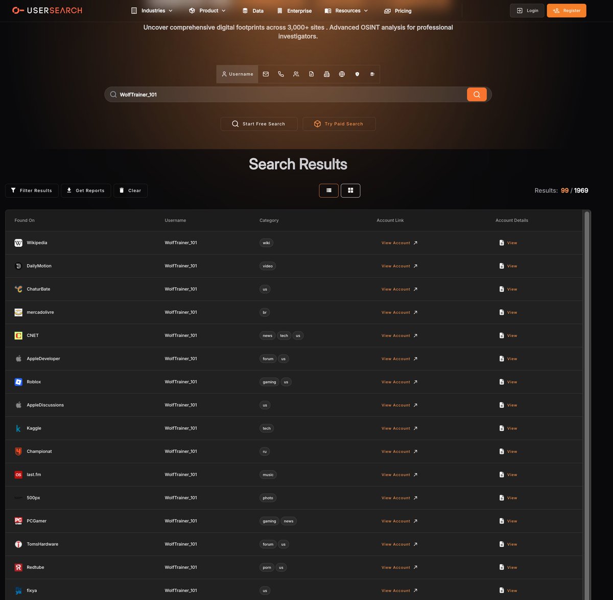 WolfTrainer_101's tweet photo. UserSearch 刚刚发布 v2.0.23版。从用户名、邮箱、电话到 IP 都能反查，覆盖3000多个站点和应用，查询速度不错。2014 年到现在，一直在把技术和商业模式做实。
再看国内同期出现的 https://t.co/iT2taLAvlQ（域名 2013 年 10 月），圈子里火过一阵后就基本停更了。
好想法要落地，有价值的事得坚持做���差距往往不在起点，而在有没有坚持把一件事做完整。