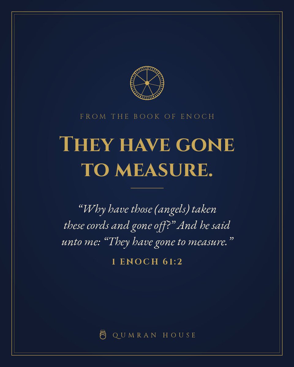 QumranHouse's tweet photo. In the Parables, Enoch watches angels take long cords and fly north. They have gone to measure, the angel says (61:1-2), and the measures will bring back even "those who have been devoured by the fish of the sea" (61:5). https://t.co/FSqcpf3mEU