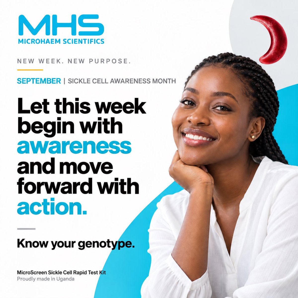 Microhaem's tweet photo. A new week to turn awareness into action. 

Visit your nearest health facility for sickle cell screening and know your genotype. Together, let’s support people living with sickle cell with compassion and dignity.

#MicrohaemScientifics #SickleCellAwarenessMonth #KnowYourGenotype #QualitySavesLives