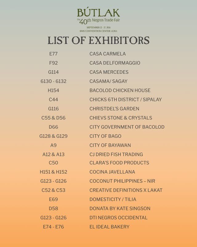 jedz2dmax's tweet photo. Excited sa Negros Trade Fair! 
Sa weekend lang makakatyempo pero madami na akong naiisip na bibilhin at titikman! 😅

#Butlak40thNegrosTradeFair https://t.co/y6c7ImAdIg