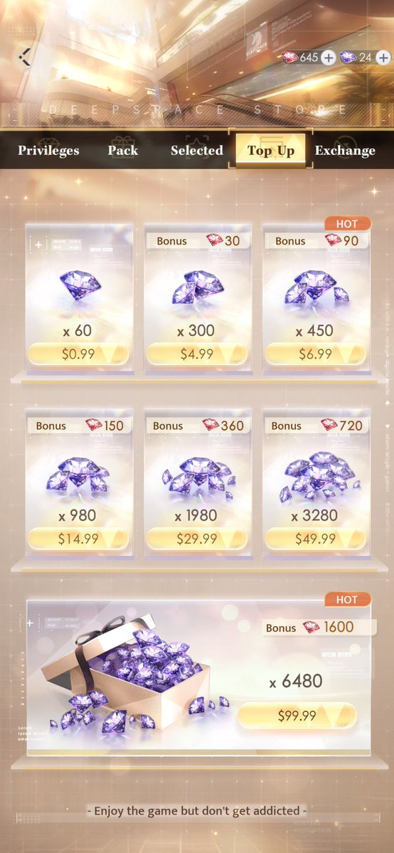 aranyaphoenix's tweet photo. I mathed it. In USD $, here's the minimum you would have to spend. 💵💰💸
$4.99 for the hat
$14.97 for the piano
$36.98 for the idol dance
$79.98 for the Drifting Glow ambience 
$134.96 for the portrait frame 
I'm not even gonna mention the title or the profile theme, it's already ridiculous. 
THEY ARE LITERALLY BEGGING FOR MONEY THE MOST SHAMELESS WAY. 
I could buy WHOLE NEW GAMES in digital deluxe and physical collector's edition for as much as what they are asking for KNICK-KNACKS! 

#BringValkoBack #NoValkoNoMoney #LoveandDeepspace