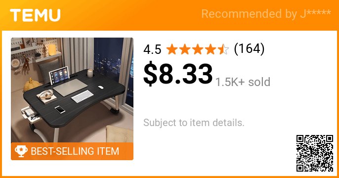 JudithC34124732's tweet photo. Laptop Folding Table Tray and Laptop Folding Bed Table Tray with Cup Holder/Drawer Folding Tray for Bed Breakfast Sofa/Desk Floor Portable Desk Office Desk Anniversary/Halloween/Christmas Gift
🎉 Coupon price[$8.33]
👉 item link: https://t.co/KsWE2tzY2w https://t.co/xgle2J25le