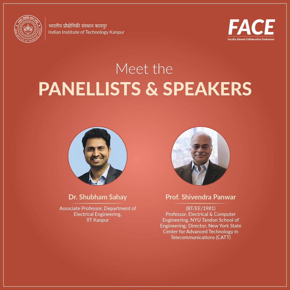 IITKanpur's tweet photo. FACE 2026 | DEEP TECH INNOVATIONS

The journey from fundamental research to real-world impact is where deep tech finds its purpose.

At FACE 2026, the Deep Tech Innovations track brings together leading researchers, engineers, and innovators to explore how breakthroughs in science and technology can move from the laboratory to applications that create meaningful impact.

We are delighted to bring together Prof. Siddharth Ramachandran (Boston University), Prof. Anupam Madhukar(University of Southern California), Dr. Faez Ahmed (MIT), Dr. Shubham Sahay (IIT Kanpur), and Prof. Shivendra Panwar (NYU Tandon School of Engineering) for this conversation, moderated by Prof. Raja Angamuthu, IIT Kanpur.

Together, they will explore the possibilities at the frontier of deep technology, and how advances in fundamental research can translate into innovations with real-world impact.

22 September 2026 | Wong Auditorium, Massachusetts Institute of Technology (MIT), Cambridge

#FACE2026 #IITKanpur #IITKanpurAlumni #DeepTechInnovations #MeetThePanellists #ConnectingDisciplines #CompoundingImpact