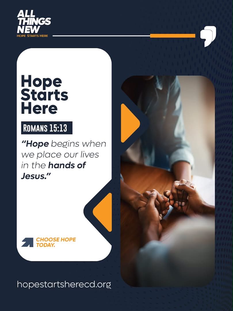 SDAKANYANYA84's tweet photo. Hope begins when we place our lives in the hands of Jesus. *Whatever you’re facing today, you don’t have to carry it alone. There is hope, there is peace, and there is a God who cares.*
> Romans 15:13 reminds us that the God of hope can fill us with joy and peace as we trust in https://t.co/ood4mGAXcQ