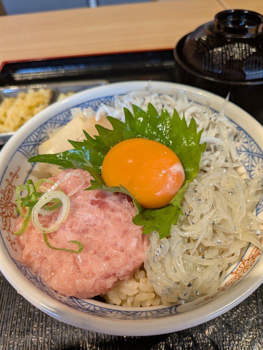 nancoro601's tweet photo. 先日のランチ
シラスの3色盛り丼
真ん中味変で天かす生姜ワサビ
掛けてます
これね美味しかった
また行くと思う〜笑笑 https://t.co/eLo0kri5S2