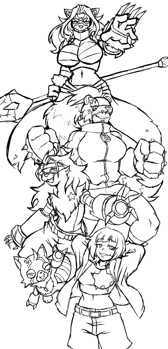 Punished_Kain's tweet photo. Fixed up the Pristimon piece by adding in Artiomon! Honestly I wasn't sure we were gonna get Megas for Reina or Makoto so consider me pleasantly surprised, I really like both designs too. Season finale for Digimon Beatbreak this weekend, I'll post the Tomoro/Gekkomon sketch then! https://t.co/XAJe1EtB1u