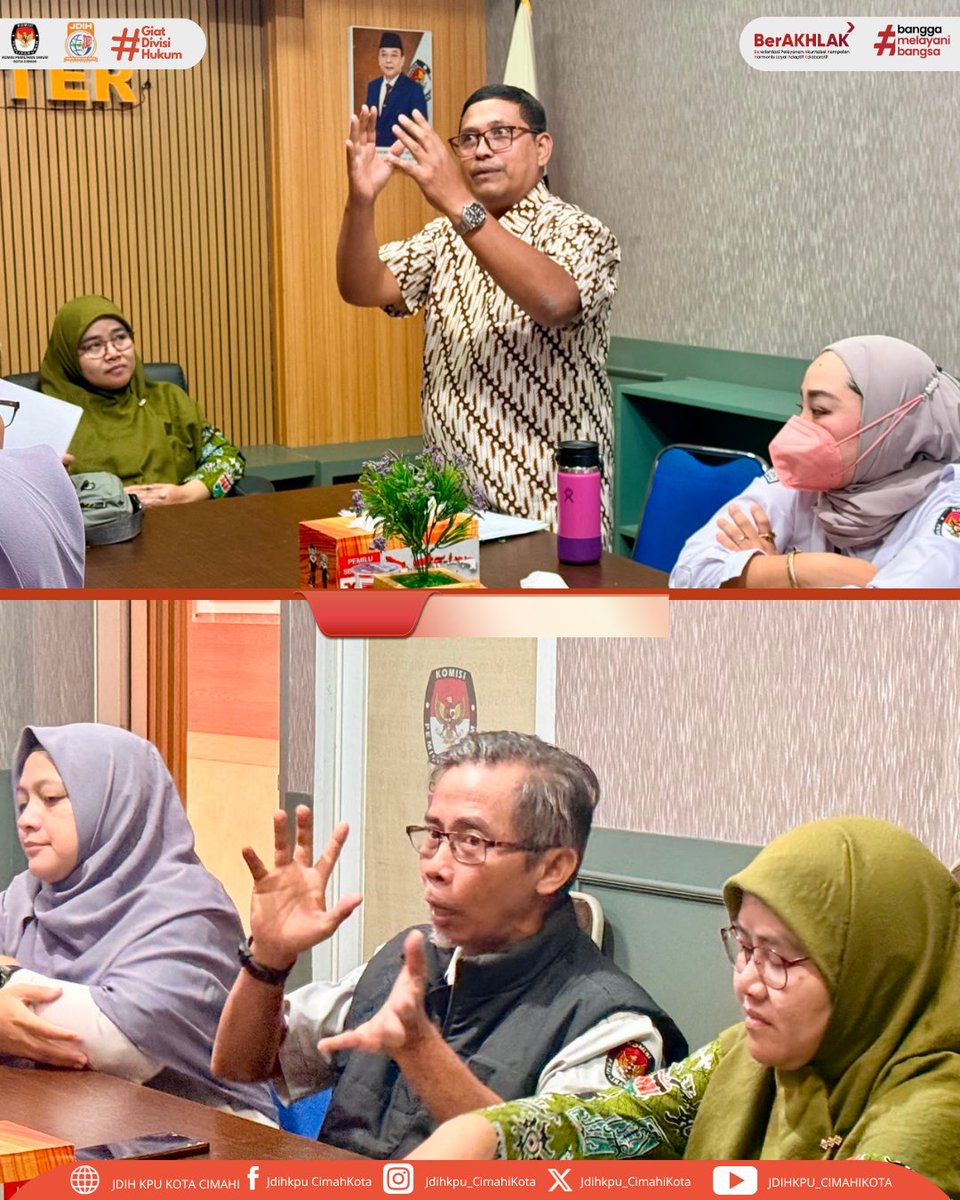 JdihCimahi's tweet photo. SPIP bulan Agustus tahun 2026, dilanjutkan dengan Penandatanganan Laporan Hasil Pengisian Kartu Kendali Bulan Juli tahun 2026 oleh Ketua KPU Kota Cimahi Anzhar Ishal Afryand, Anggota KPU Kota Cimahi Emsidelva Okasti, Yosi Sundansyah, Djayadi Rachmat, dan La Media.

Turut hadir https://t.co/GAVeFYpj4X