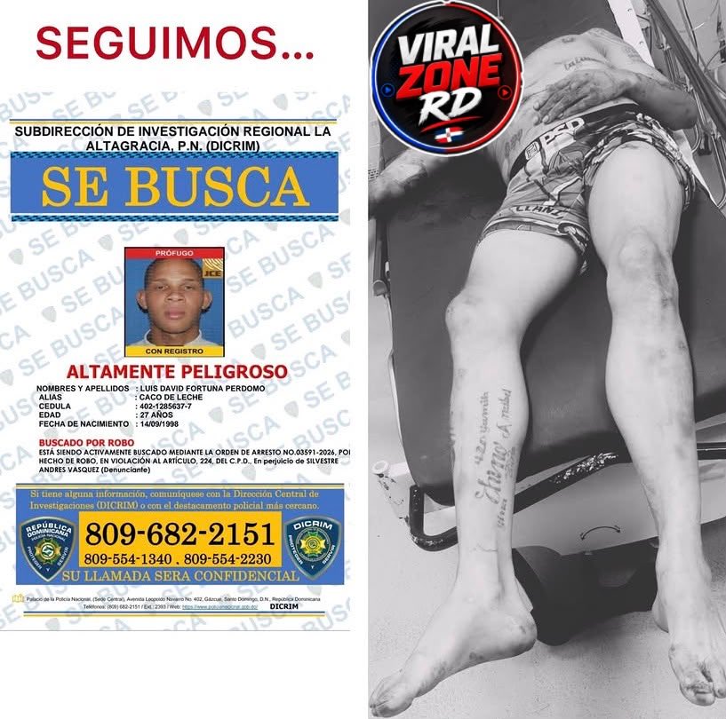 viralzonrd's tweet photo. 🚨 ÚLTIMO MINUTO | PUNTA CANA

Nos llega la información de que, hace apenas unos momentos, Luis David Fortuna Perdomo, alias “Caco Leche”, habría caído abatido durante un operativo realizado por agentes del DICRIM, quienes presuntamente le daban seguimiento.

De acuerdo con informaciones preliminares, “Caco Leche” era activamente buscado mediante una orden de captura y era señalado por su presunta participación en una balacera ocurrida en Verón.

El hecho ocurre en Punta Cana, donde recientemente una niña de apenas un año de edad perdió la vida tras recibir un impacto de bala dentro de su vivienda, un caso que ha generado gran consternación.

⚠️ Noticia en desarrollo. Se espera información oficial de las autoridades sobre las circunstancias del operativo.