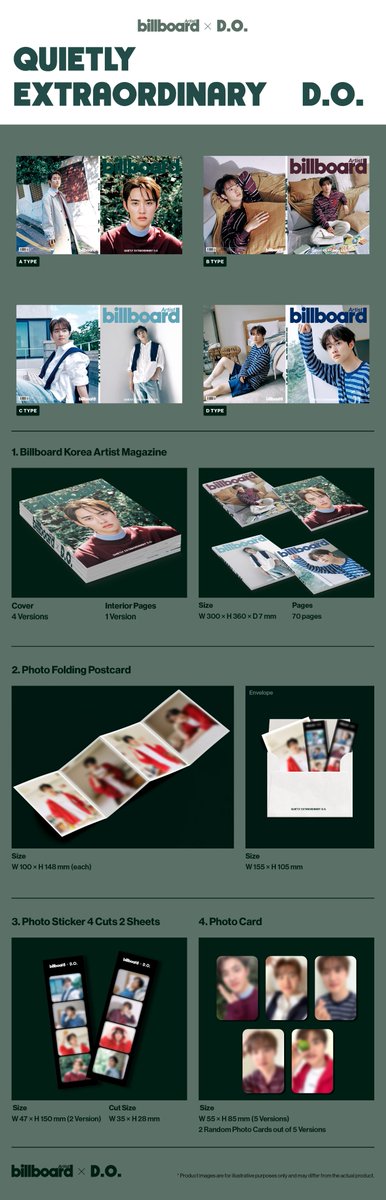 DODBBONG's tweet photo. ℹ️ 도경수 [Billboard Korea Artist] ISSUE No.8

【상세사양】
구성: 매거진(70p) + 포토 접지 엽서(1종) + 포토 스티커 4컷(2종) + 포토카드(랜덤 2종)
【예약 판매기간】
10/4 11:59PM (KST) 까지

▪알라딘
A버전 https://t.co/e1YnKV7GMx
B버전 https://t.co/HAaeW4mtWh
C버전 https://t.co/rrhgHJ2fvE
D버전 https://t.co/0U0wUDLYnA

▪에버라인
https://t.co/Sm1BRRYkrB

▪케이타운포유
A버전 https://t.co/elLMdFg6ST
B버전 https://t.co/IcwjSCnLB7
C버전 https://t.co/xYWs9FMnEe
D버전 https://t.co/TqVneqMxuc

▪후즈팬 스토어
A버전 https://t.co/JkDBvJLqXR
B버전 https://t.co/cgtExOnxuz
C버전 https://t.co/7Fk30gSFol
D버전 https://t.co/E5qdrVBbto

#도경수 #디오 #KYUNGSOO #ギョンス