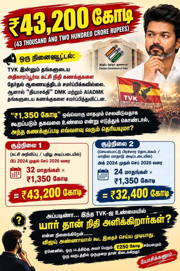 DravidianCore's tweet photo. இதற்கு யார் நிதியுதவி அளிக்கிறார்கள் மற்றும் அந்த நிதியுதவியின் பின்னணியில் உள்ள நோக்கம் என்ன...? என்பது பொதுமக்களுக்குத் தெரியப்படுத்தப்பட வேண்டும்.

#TVKVijay‌Fails https://t.co/tETaO6ViSU