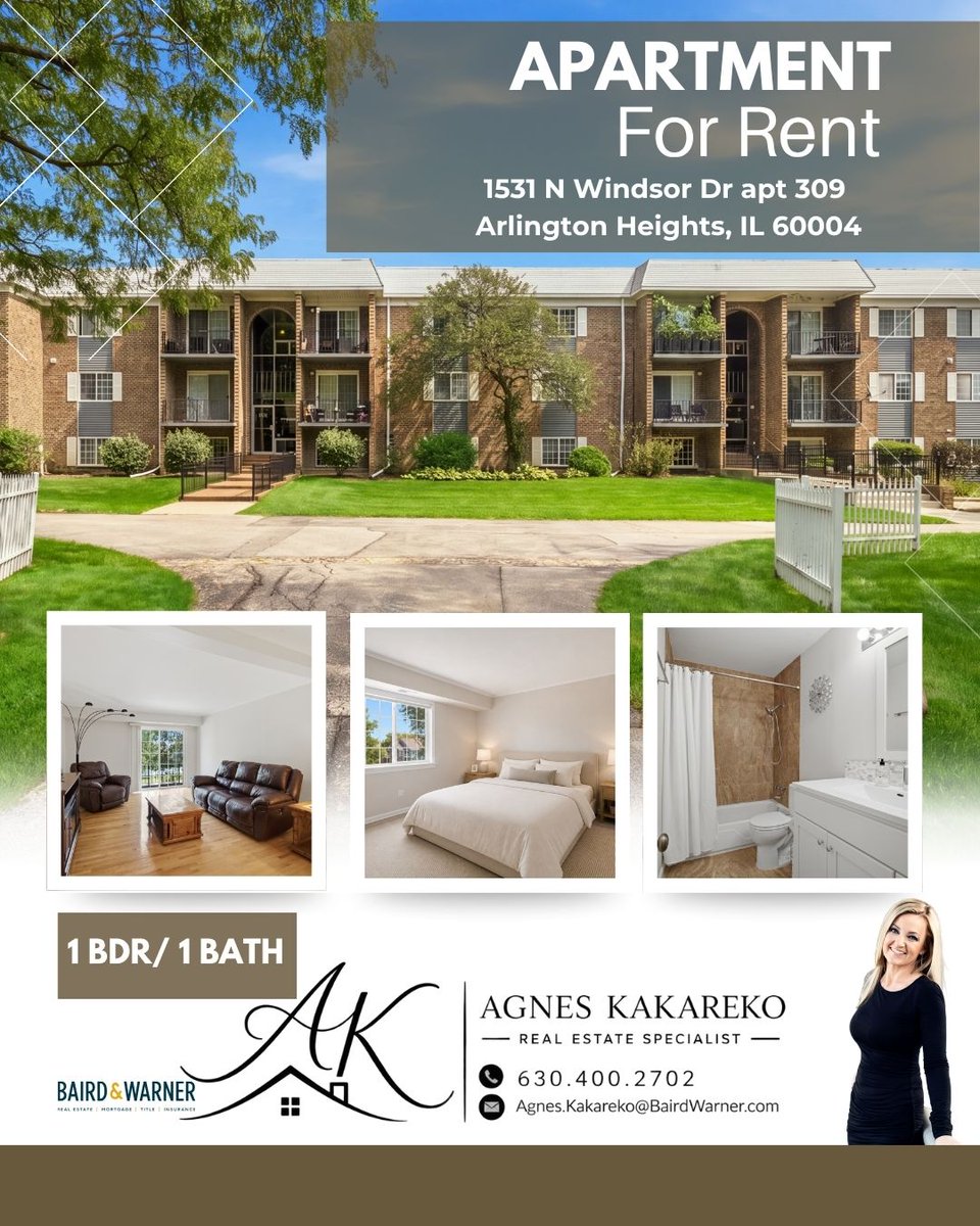ElidaLebedvp's tweet photo. Photo by Agnes Kakareko Baird &amp; Warner on September 03, 2026. May be an image of dishwasher and text that says "APARTMENT For Rent 1531 N Windsor Dr apt 309 Arlington Heights, IL 60004 김소원 1BDR/ 1BDR/1BATH 1 1 BATH AK AGNES KAKAREKO https://t.co/rxAY4DJdVm