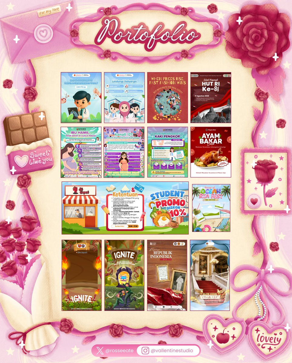 rosseeate's tweet photo. OPEN ORDER JOKI DESIGN 💻🩷

haai, aku available for joki edit:
୨୧ ⊹   poster
୨୧ ⊹   infografis
୨୧ ⊹   leaflet
୨୧ ⊹   feeds
୨୧ ⊹   banner
୨୧ ⊹   dll
bisa untuk tugas, lomba, dan urusan kerja ya! 😉🩷

hubungi wa: https://t.co/DNJVv8p4FA

tag. #zonauang #joki https://t.co/UnxXJcG6uM