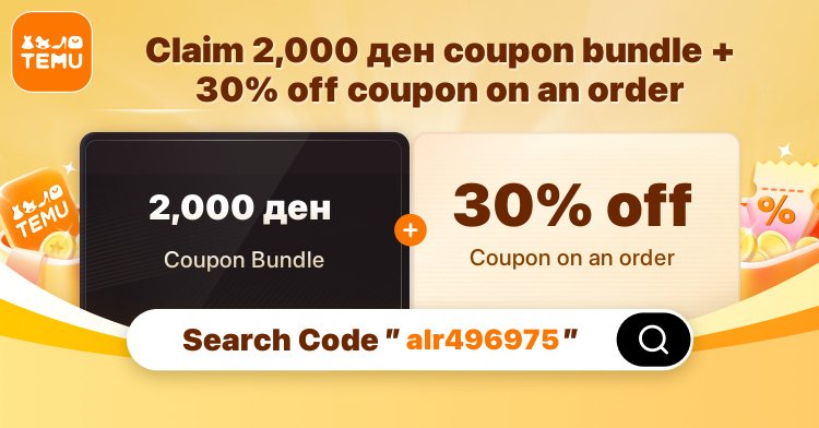 CodeReaderX's tweet photo. 💥 Flash drop! Temu codes are here. Don’t Miss Out! 🎉
【 alr496975 】 Unlock a 2,000 ден Coupon Bundle + 30% OFF on your first Temu app order!  👉 https://t.co/U87wnRPXPt https://t.co/76rPFeVqLO