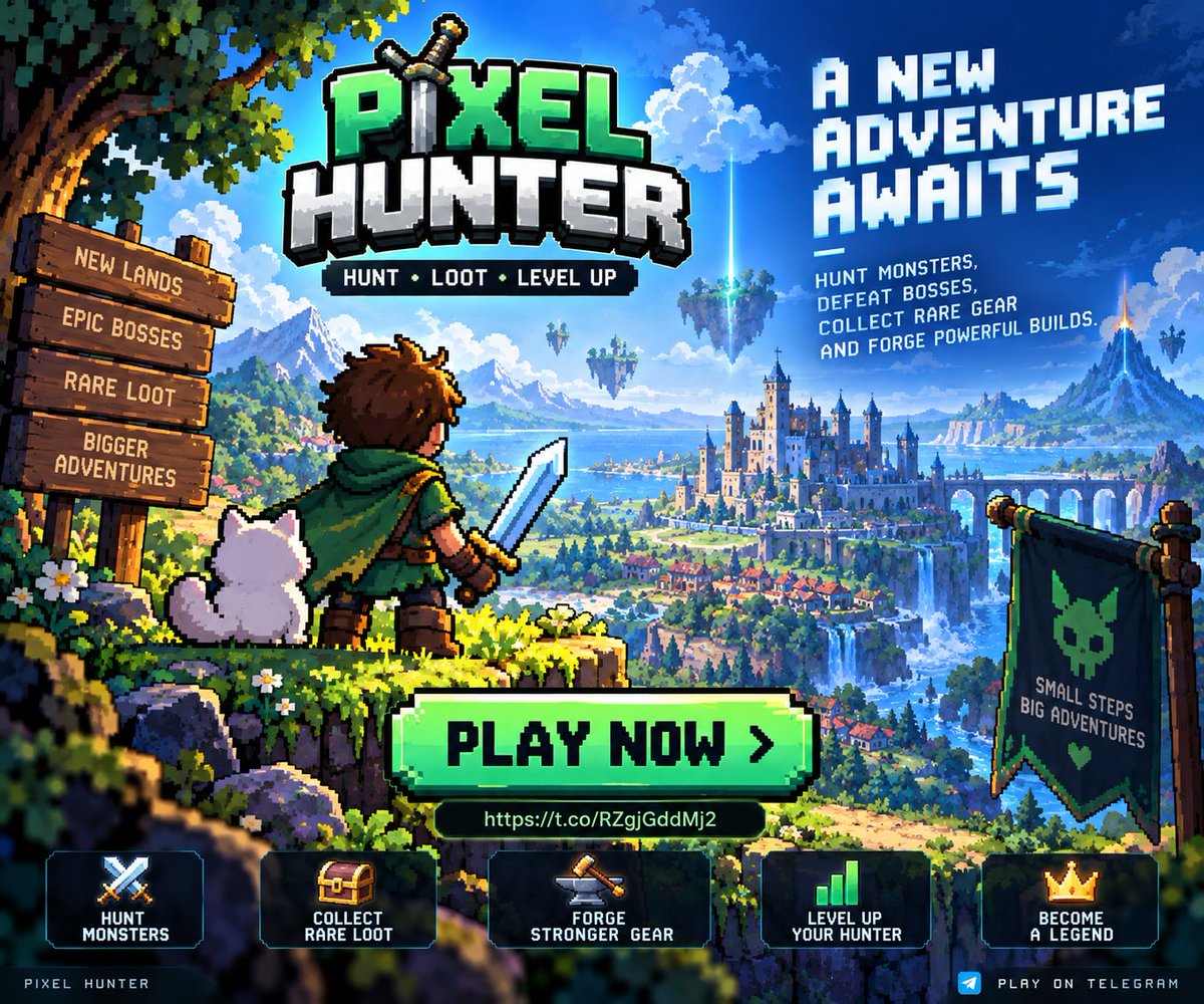 adenrichmg's tweet photo. 🔥 Join 1,000+ Hunters already on the journey.
Build your character, hunt for better gear, challenge bosses and keep getting stronger in Pixel Hunter.

https://t.co/NuQvEq6Z1o

@pixelhunterlab https://t.co/N8a2Z7uq29