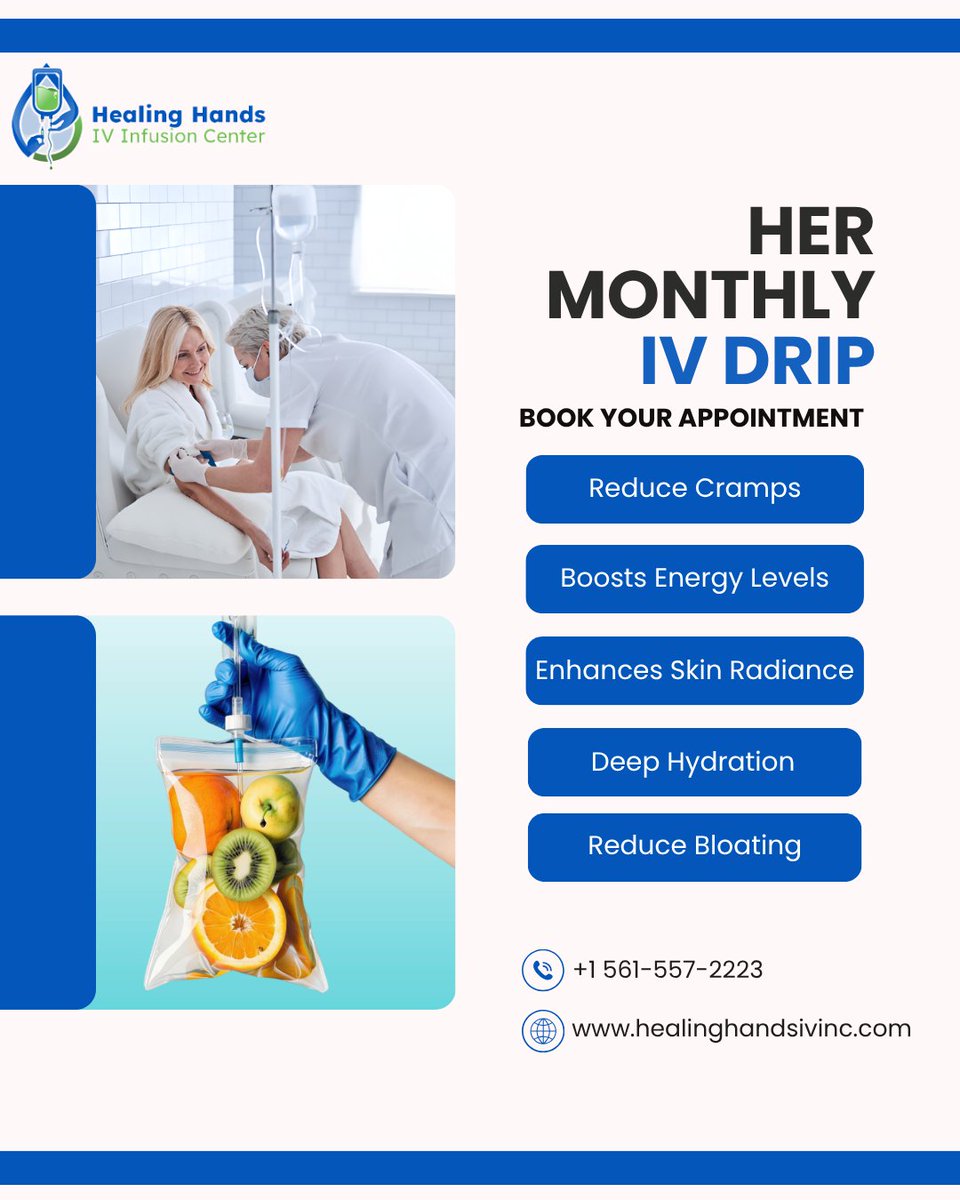 hhhsivinfusion's tweet photo. Her Monthly IV Drip - Feel Your Best, Every Month 💧
Support your wellness routine with personalized IV infusion therapy designed to help with hydration.
📲 +1 561-557-2223
🌐 https://t.co/pXXWc7cUoR
#healinghandsiv #hermonthlyivdrip #ivtherapy #ivinfusion #ivdrip #wellness https://t.co/ac8QxZCjAv