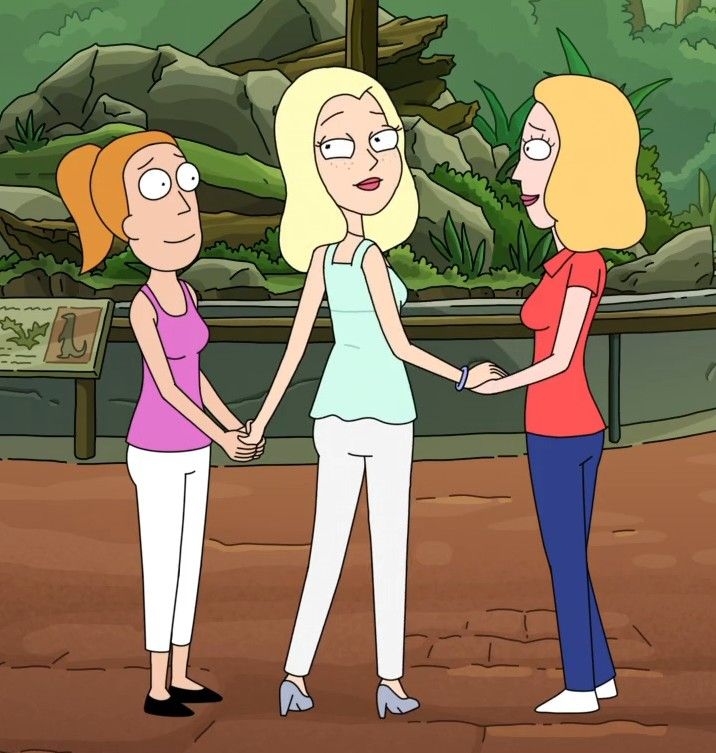 cutestrick's tweet photo. Summer and Diane wearing the same color of pants and beth and Diane having a similar nose and hairstyle aw aw aw https://t.co/0355IV9t5b