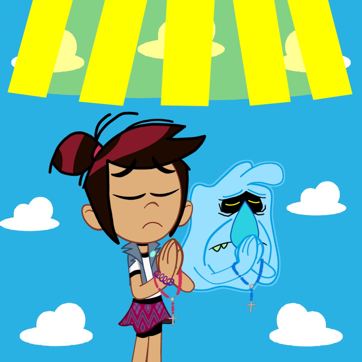 WilliamJon28384's tweet photo. Tgamm: Molly and scratch praying to god.😇😊❤️✝️🫶🙏 #TheGhostAndMollyMcgee #Tgamm #MollyMcgee #ScratchTheGhost #JesusChrist #Praying #Pray #God #DisneyFanart #Fanart #TgammFanart #DisneyTelevisionAnimation #DisneyTVA #DisneyTVAnimation #Heaven #Heavenly #Kindness https://t.co/2Njofv86CF