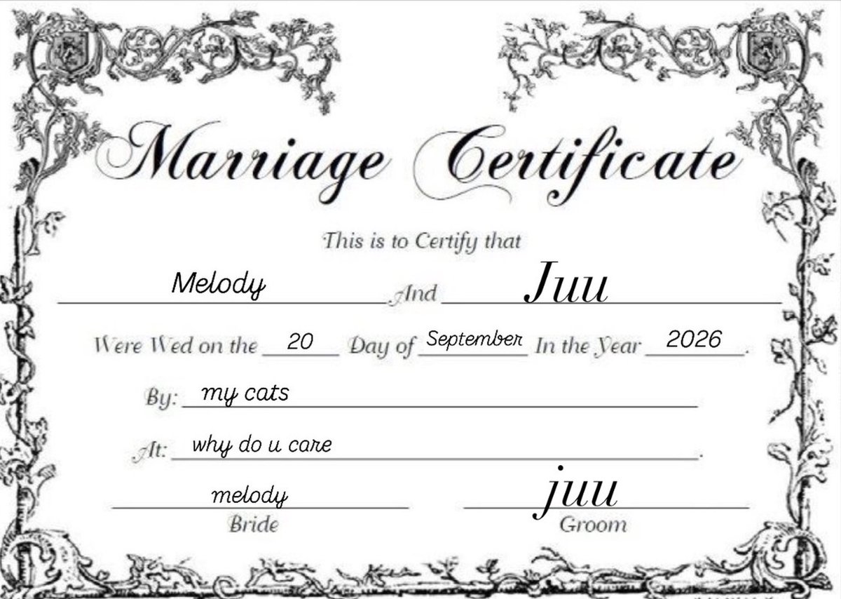 melovsbi's tweet photo. IM MARRIED!!!!! dont talk to me anymore. https://t.co/rP6cuCkour
