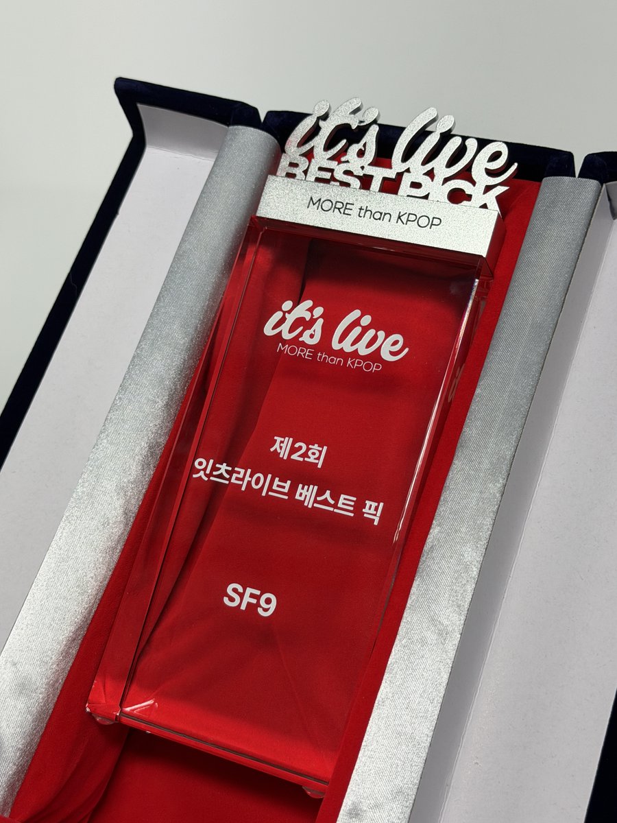 muniverse_io's tweet photo. 🏆 it’s Live BEST PICK - 2nd

제2회 #잇츠라이브 베스트 픽 트로피 도착! 🎁
.
.
#itsLive #SF9 #에스에프나인 #TENACITY #Without_Wings
축하드립니다 🪽

*트로피는 아티스트에게 직접 전달됩니다 ✨ https://t.co/cJ6tl1P4Nx