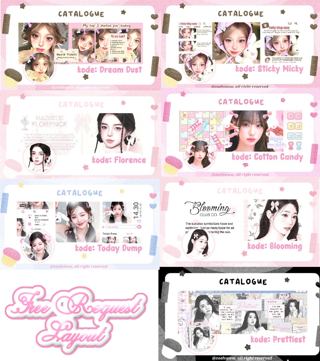 zoelvaww's tweet photo. help rt ya thanks you 🩷

hii sasa ada 7 free layout by request dalam rangka anniversary Gläzen Reseller ke 2 tahun. cara claim layout nya bisa di cek dibawah!! ⭐ 

🍰: claim by reply 
🧁: end 22 September https://t.co/gQ0SsEmsl1