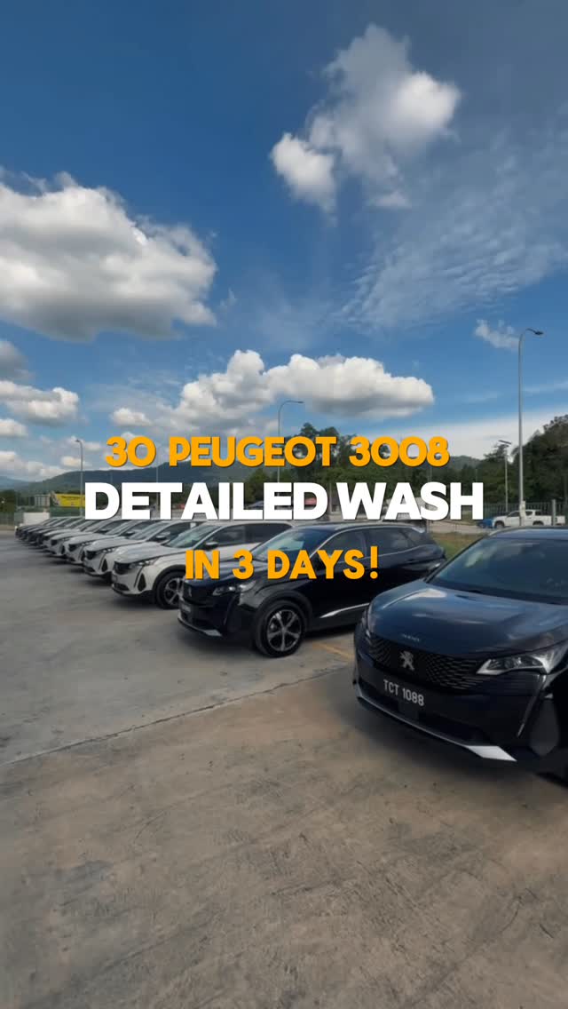 2009Gilberto's tweet photo. 30 Peugeot 3008s. 3 days. 1 dedicated team. From the first wash to the final shine, every car went through our detailing process and left spotless. Your car deserves the same treatment—book your session today! https://t.co/DBvqK2fa35