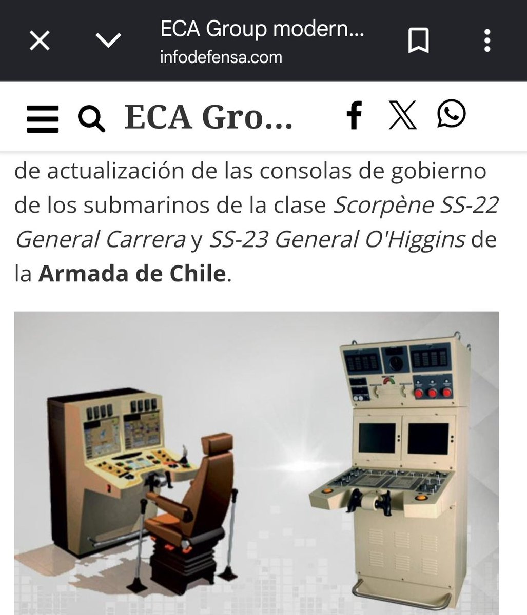 ArayaOctav's tweet photo. Como tercer elemento actualizado, se incorporaron las última consolas de ECA GROUP, las mismas que serán equipadas en los submarinos KSS-III DE KOREA.
Estas, son distintas a las del submarino Riachuelo de Brasil,  estas son de las última consolas existentes en el mercado. https://t.co/BjxzzO7P2h