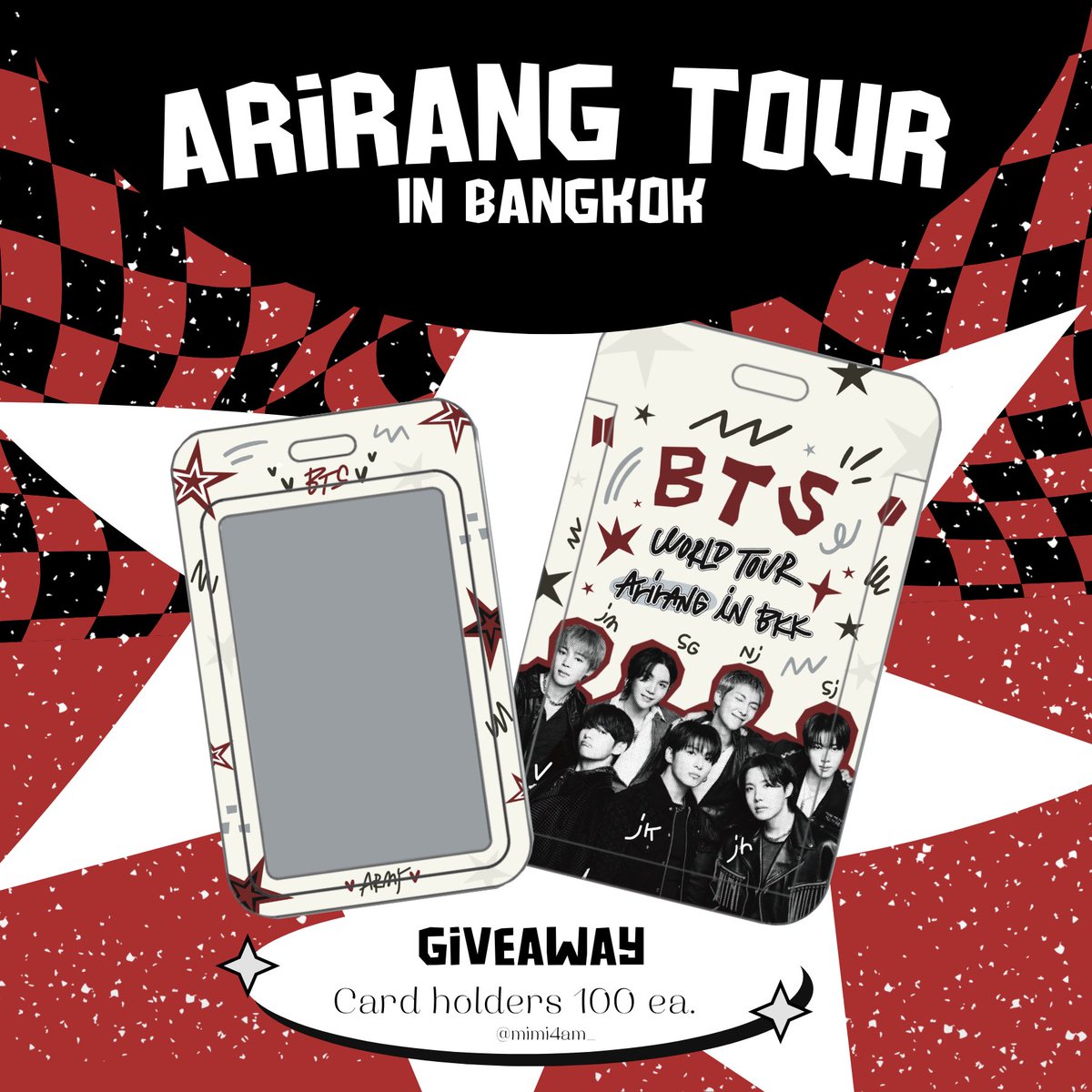 mimi4am_'s tweet photo. pls kindly rt &amp; fav🗯️

GIVEAWAY ARIRANG IN BANGKOK 
Card holder 100 ea. 

Date : 05-06/12
Location on : Rajamangala National Stadium
Time : TBA

#BTS_WORLDTOUR_BANGKOK
#BTS_WORLDTOUR_ARIRANG_BANGKOK https://t.co/Ql8ZFQNH6q
