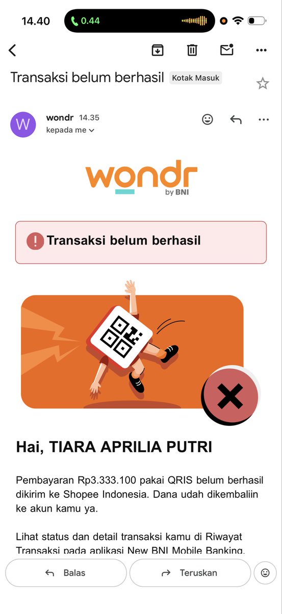 madebagasa's tweet photo. YTH BNI tolong segera dikerjakan perihal laporan saya sudah 2 hari , saldo saya terpotong padahal transaksi gagal dan hangus,
Saya bayar dishopee menggunakan qris lalu gagal tapi saldo saya terpotong , tolong segera diproses 
no laporan : 2-00039844969
@BNI @BNICustomerCare https://t.co/tTrauf26OO