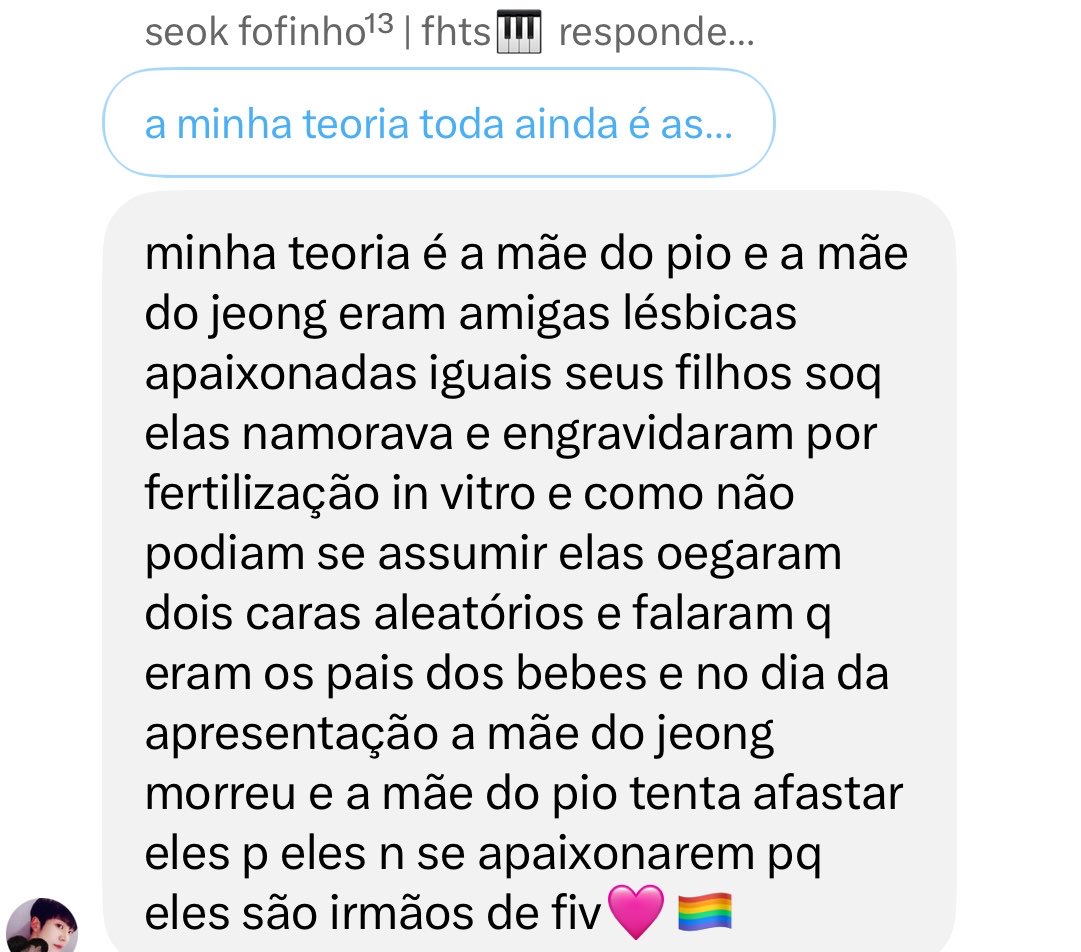 whcsuhoo's tweet photo. de um lado eu explicando minha teoria, de outro a larissa delulu das ideias kkkkkkkkkkkkkk https://t.co/f2Jq0eZ1qz