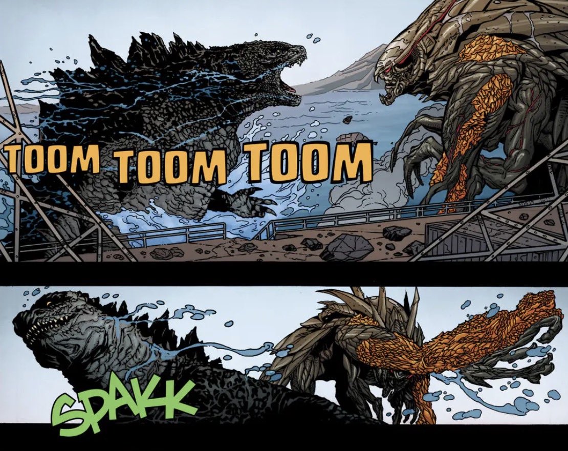 TiamatReturns's tweet photo. What is it with Kong fans and refusing to accept Muto Prime is actually a strong Titan? 

She’s a fraud for outdoing Godzilla while at a critically much weaker state than him?? Of course her adaptations won’t work to their fullest when she is still in a weakened state 😭 https://t.co/2FMneGic2j