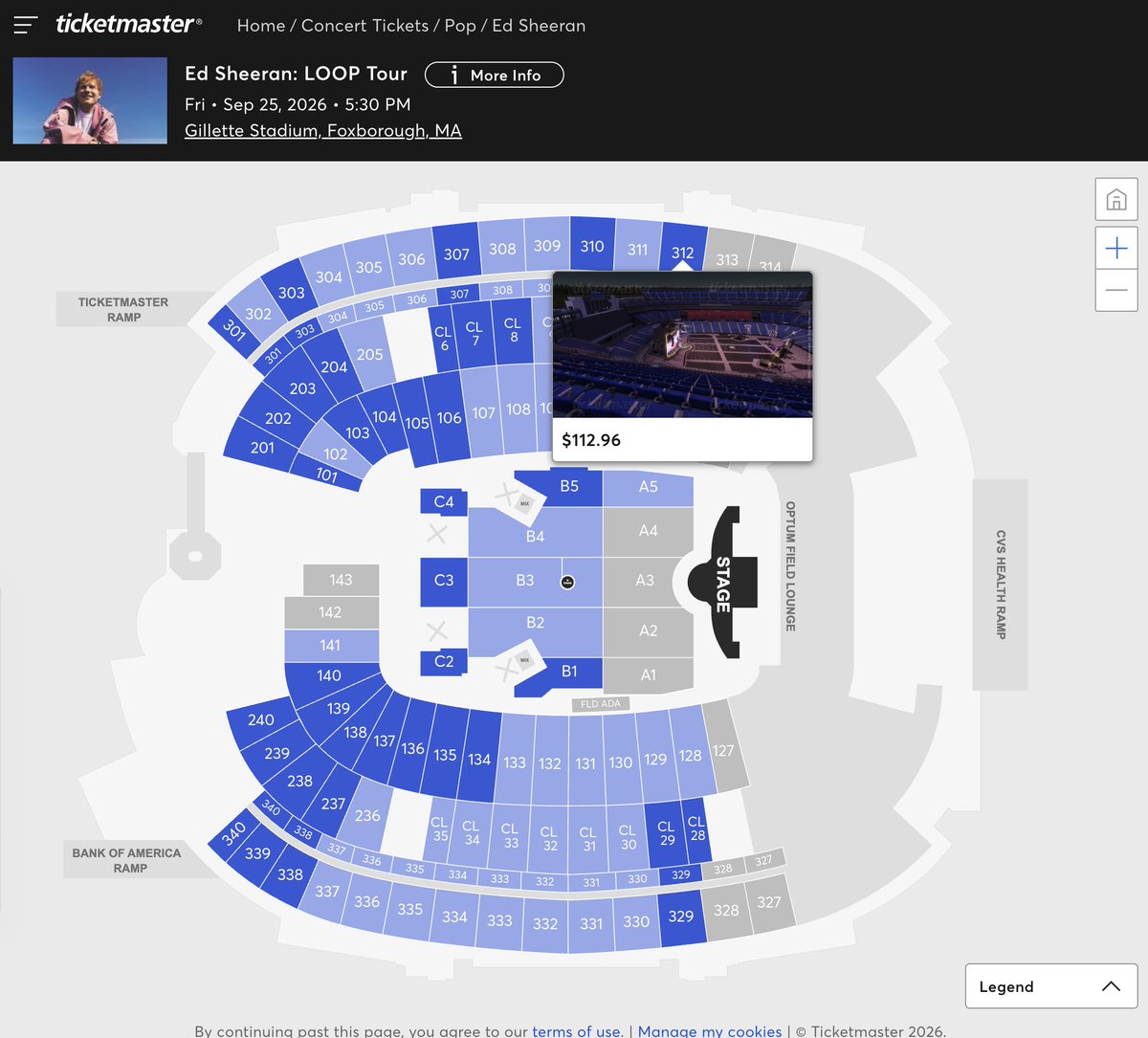 rafaelshimunov's tweet photo. Ed Sheeran's show at Robert Kraft's Stadium this Friday remains largely unsold. https://t.co/b0dwBYGR0G