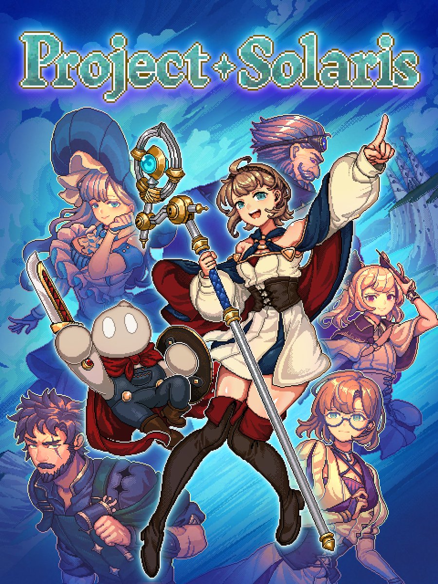 tomomana16's tweet photo. 【拡散希望】
ローグライトRPG #プロジェクト・ソラリス
本日2026年9月21日 日本時間11:00 リリースしました！

価格：米$9.99
▼Steamストアページ https://t.co/bSEVpnkDzS

▼豪華キャスト陣によるパートボイス演出
ソラリス：中村温姫さん @7330615nayg
ホム：東城日沙子さん @hsk_tj
クロワゼ：浅見香月さん @kzk_asami_0105
テティア：桃園りえるさん @riel_momozono
オーガスト：漢那仁史さん @kekkechannel
メルキオール：白城なおさん @shiroshironao
バルタザール：喜屋武和輝さん @RaccoonDog0401

落ちこぼれの魔女「ソラリス」と相棒「ホム」が一人前の魔法使いを目指すデッキ構築ローグライトRPG。

「難しそう」と敬遠されがちなジャンルですが、その奥深さを誰もが楽しめるよう、面白さはそのままに遊びやすさを追求して制作しています。さらに、JRPG的なステータス育成や装備変更、さらに日本的な可愛いキャラクターとシナリオを盛り込んだ意欲作です！
#IndieGameDev #pixelart